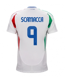 Italia Gianluca Scamacca #9 Maglia Gara Trasferta Repliche Europei 2024
